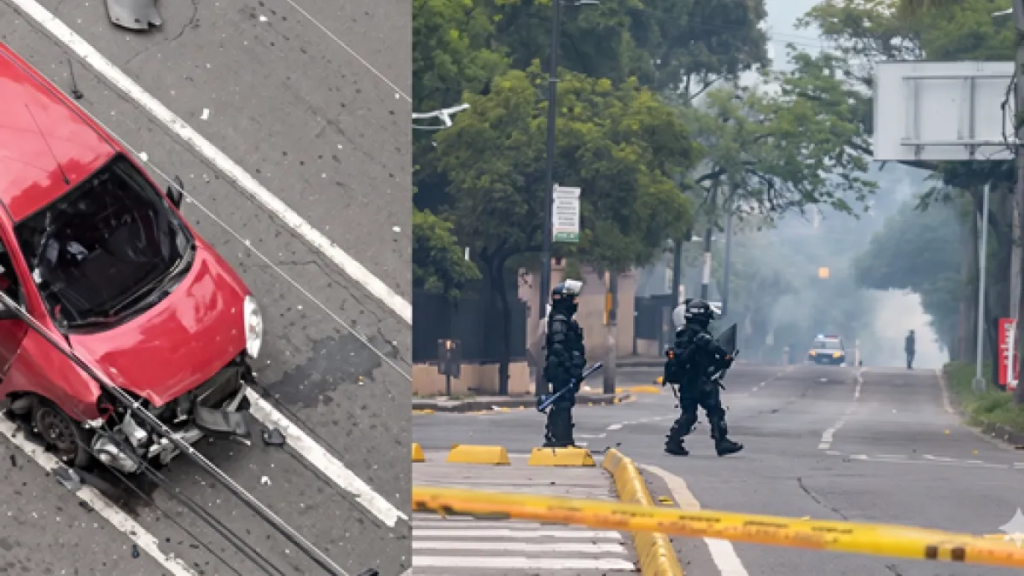 Encapuchados lanzaron un artefacto explosivo que impactó un automóvil particular en los alrededores de la Universidad del Valle