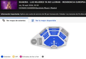 Hay entradas para todas las fechas de Shakira en Madrid: así funciona el juego de las preventas y la falsa sensación de ‘todo vendido’