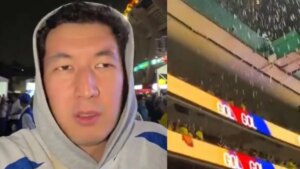 Hincha de Uzbekistán se molestó con aficionados de Colombia tras ser salpicado con cerveza: ‘Qué falta de respeto’