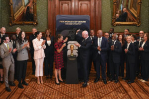 La bienvenida que le dio Sheinbaum a Infantino previo al juego inaugural del Mundial 2026 este #11Jun