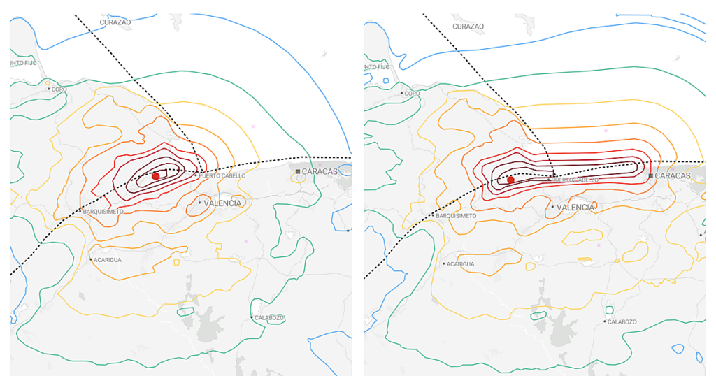Mapas y gráficos del doble terremoto en Venezuela