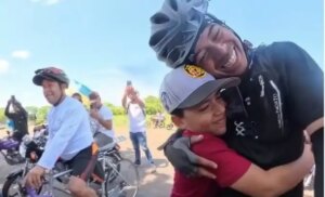 ‘Miltico’ avanza en su rodada entre abrazos y palabras de aliento