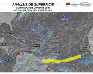 Onda tropical se desplaza sobre Venezuela y estas serán las zonas más afectadas este #28Jun