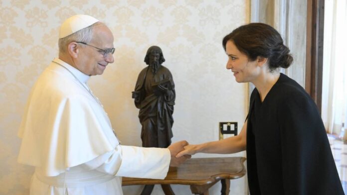 Presidenta de la comunidad de Madrid se reunió con el papa León a pocos días de su visita a España