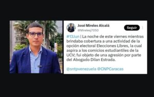 SNTP denuncia agresión contra el periodista José Mireles en la UCV
