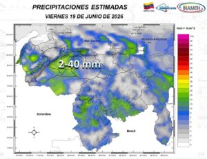 Se prevén fuertes lluvias en varios estados de Venezuela por paso de onda tropical este #19Jun