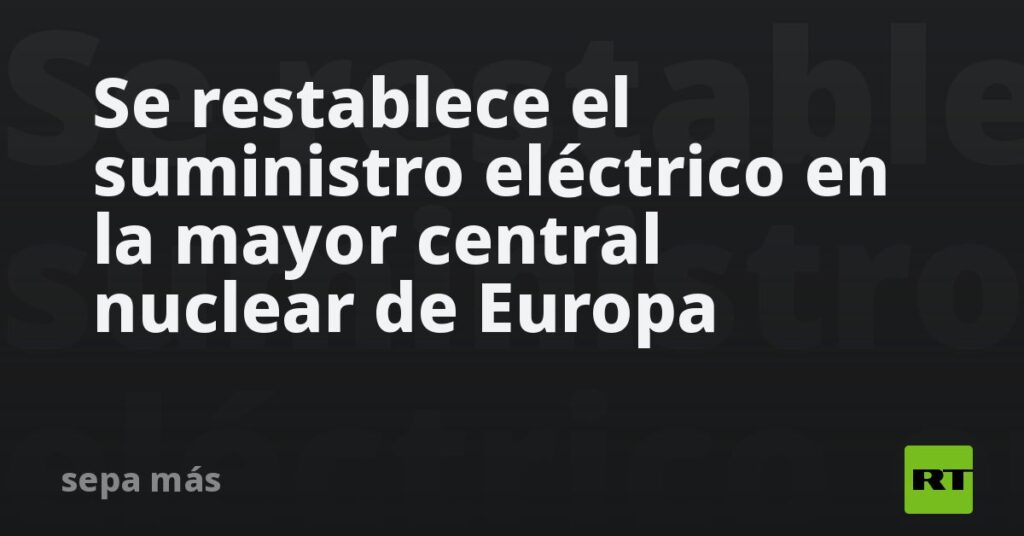 Se restablece el suministro eléctrico en la mayor central nuclear de Europa