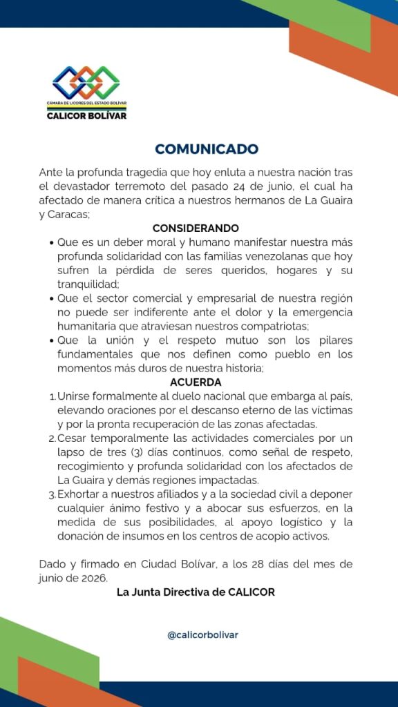 Sector licorero de Bolívar se une al duelo nacional y suspende sus actividades comerciales
