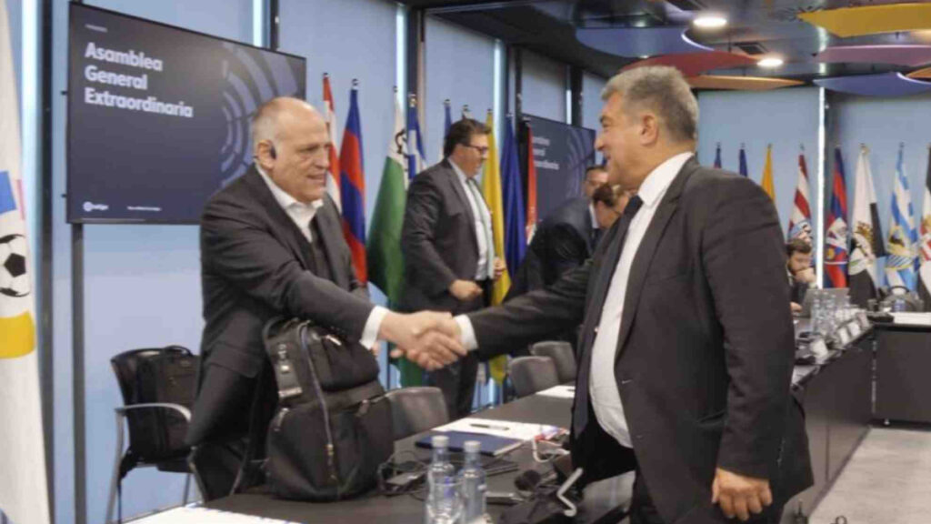 Tebas da la razón al Barça: la actitud de Florentino Pérez es inadmisible