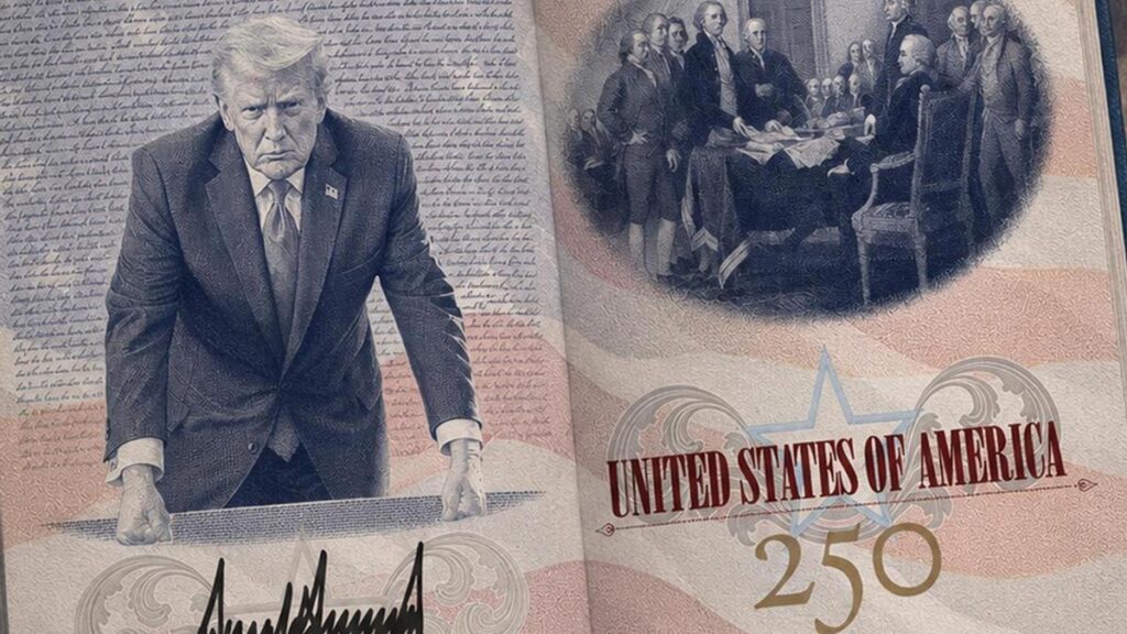 Una edición limitada del pasaporte estadounidense para conmemorar una edición limitada para conmemorar el aniversario 250 de la independencia del país, que se celebra el 4 de julio.