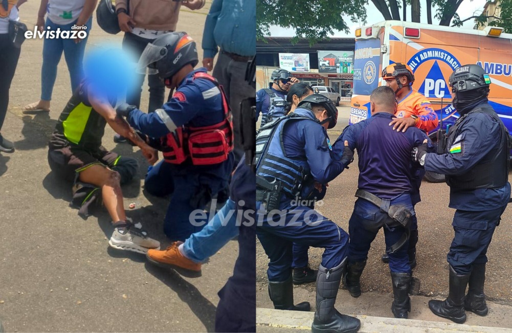 Un Polianzoátegui y un Polisosir lesionados en diferentes accidentes de moto la mañana del martes 9Jun