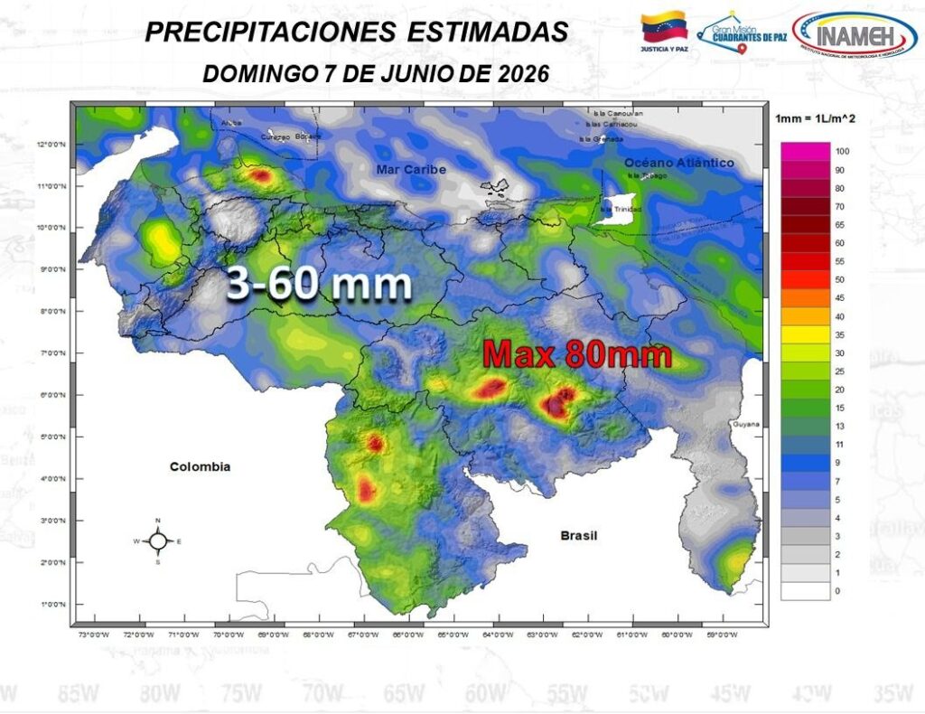 Venezuela amanece bajo nubosidad y precipitaciones en múltiples estados este #7Jun