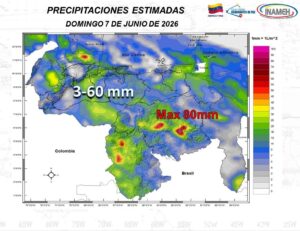 Venezuela amanece bajo nubosidad y precipitaciones en múltiples estados este #7Jun