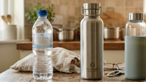 ¿Es mejor utilizar una botella de metal, plástico o vidrio para beber agua diariamente?