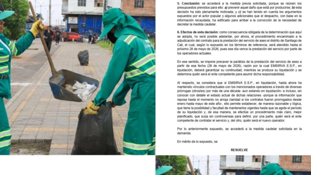 ¿Qué ha pasado con los contratos con los operadores de aseo de Cali y el ultimátum del Tribunal del Valle a Emsirva? Esto respondió la empresa