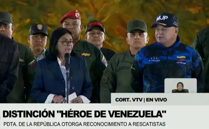 Delcy Rodríguez otorga distinción 'Héroes de Venezuela' a rescatistas