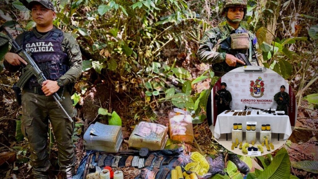 Descubren gigantesco depósito ilegal de armas y explosivos del frente 4 de las disidencias de 'Calarcá' en el nordeste de Antioquia