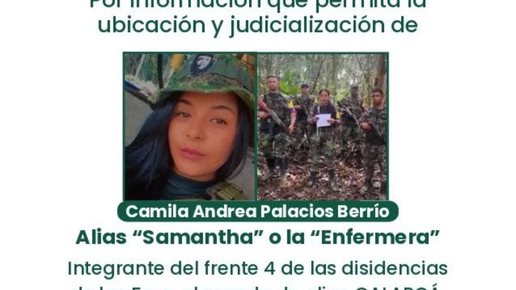 Ella es la disidente y vocera de uno de los frentes subversivos autores de masacres, secuestros y desplazamientos en Antioquia: ofrecen recompensa