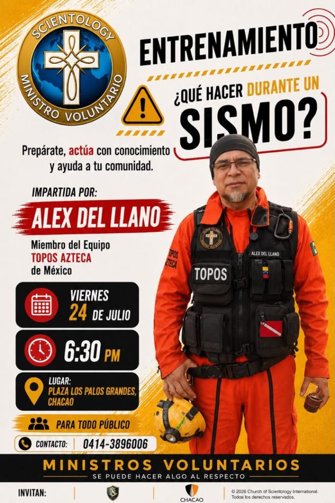 Experto de Topos Aztecas ofrecerá conversatorio gratuito en Chacao sobre preparación y respuesta ante terremotos