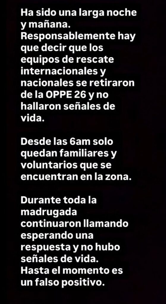 «Fue un falso positivo»: Equipos de rescate se retiran de la OPPE 26 tras no encontrar señales de vida