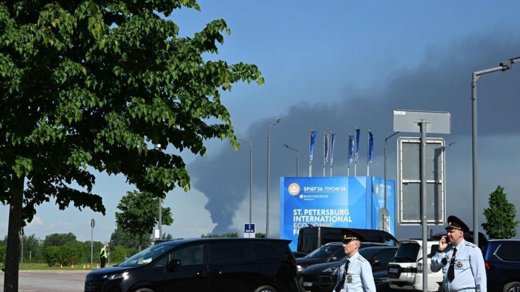 San Petersburgo, en una imagen del 3 de junio de 2026. Drones ucranianos atacaron de madrugada instalaciones energéticas y militares de la ciudad.