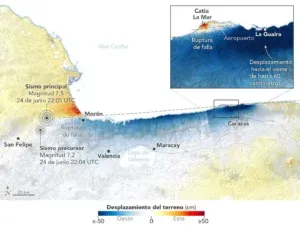 La Tierra se movió hasta 60 centímetros: Mapas satelitales de la Nasa revelan la fuerza destructiva tras el doble terremoto en La Guaira y Caracas