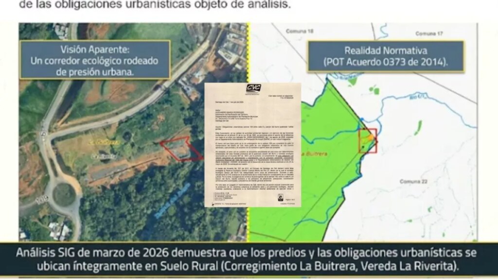 La situación real de los terrenos donde se levantan las polémicas obras de construcción por privados en zona ambiental del Zanjón del Burro en Cali