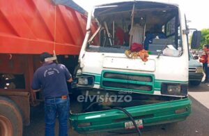 Triple colisión en la Av. Fernández Padilla de Guanipa dejó lesionada a una pasajera de autobús Encava