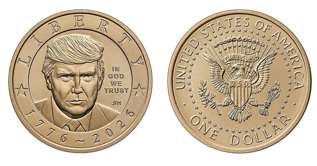 Trump cambia la estatua de la libertad por su rostro en las monedas de un dólar