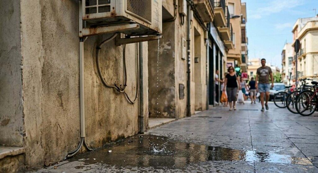 Un abogado asegura que te pueden multar con hasta 1.000 euros si tu aire acondicionado gotea agua en la calle