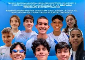 Venezuela celebra éxito de Semilleros Científicos en Olimpíadas de Matemáticas