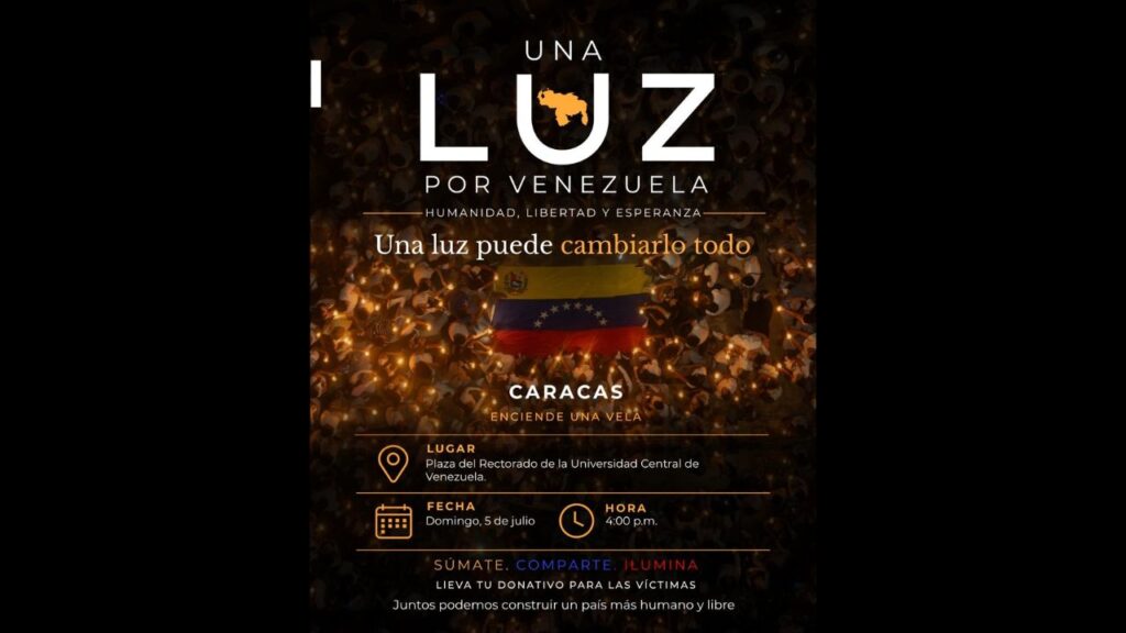 Ciudadanos convocarán a vigilia «Una Luz por Venezuela» este 5 de julio