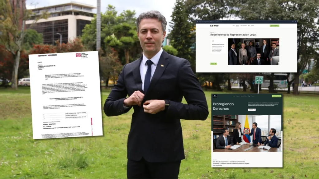 ¿Bufete de abogados? Este es el polémico sitio web vinculado con una firma representada por el exalcalde de Medellín y hoy Supersalud, Daniel Quintero